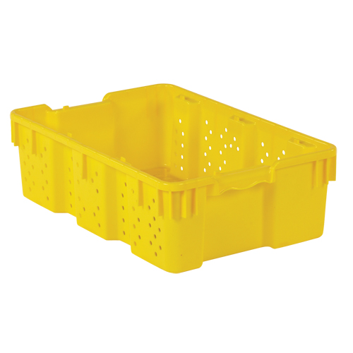 Contenant en plastique empilable Stack-N-Nest pour l'agriculture, 16" x 23,9" x 7,3", Jaune Ottawa Fastener Supply