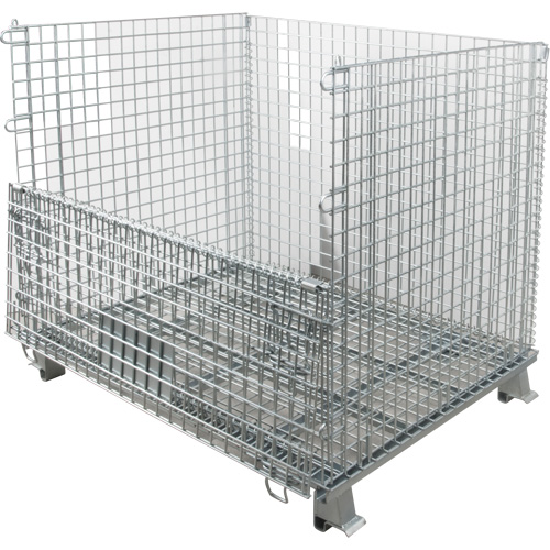 Collapsible Wire Container, 40" W x 32" D x 34" H, 4000 lbs. Capacity Ottawa Fastener Supply