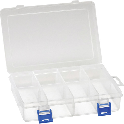 Plastic Compartment Box, 5.5" W x 7.75" D x 1.75" H, 8 Compartments Ottawa Fastener Supply
