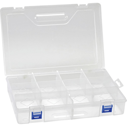 Plastic Compartment Box, 7.75" W x 11.75" D x 2.2" H, 10 Compartments Ottawa Fastener Supply