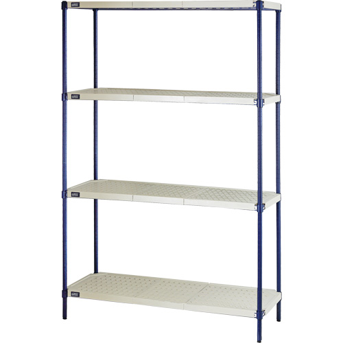 &eacute;tag&egrave;re en fils m&eacute;talliques avec tablettes en plastique, Cadre en fils m&eacute;talliques avec tablettes en plastique, Sans boulons, Capacit&eacute; 600 lb, 48" la x 72" h x 24" p Ottawa Fastener Supply