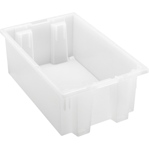 Heavy-Duty Stack & Nest Tote, 6" x 11" x 18", Clear Ottawa Fastener Supply