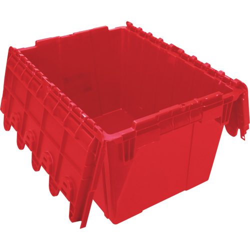 Flip Top Plastic Distribution Container, 21.65" x 15.5" x 12.5", Red Ottawa Fastener Supply