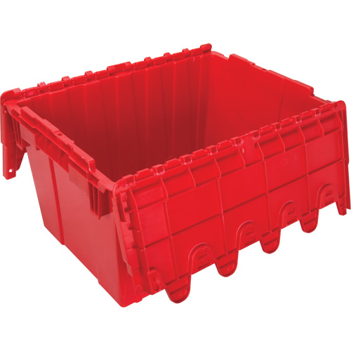 Flip Top Plastic Distribution Container, 21.65" x 15.5" x 12.5", Red Ottawa Fastener Supply