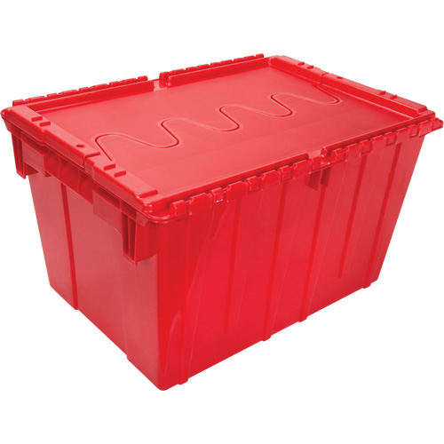 Flip Top Plastic Distribution Container, 21.65" x 15.5" x 12.5", Red Ottawa Fastener Supply