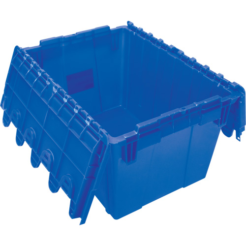 Flip Top Plastic Distribution Container, 21.65" x 15.5" x 12.5", Blue Ottawa Fastener Supply