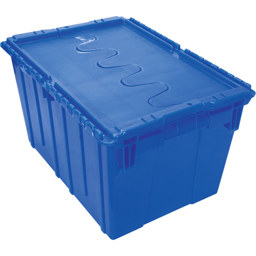 Flip Top Plastic Distribution Container, 21.65" x 15.5" x 12.5", Blue Ottawa Fastener Supply