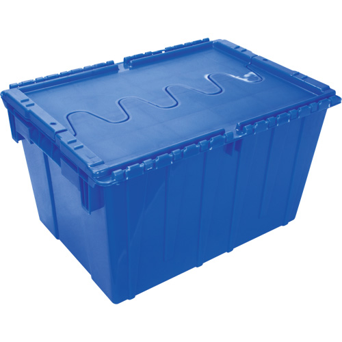 Flip Top Plastic Distribution Container, 21.65" x 15.5" x 12.5", Blue Ottawa Fastener Supply