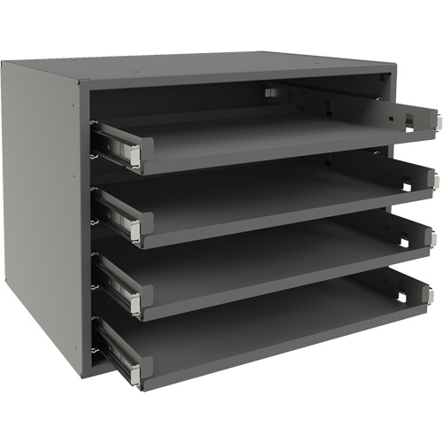 Small Bearing Rack, Steel, 4 Slots, 15-9/16" W x 11-7/8" D x 11-5/16" H, Grey Ottawa Fastener Supply