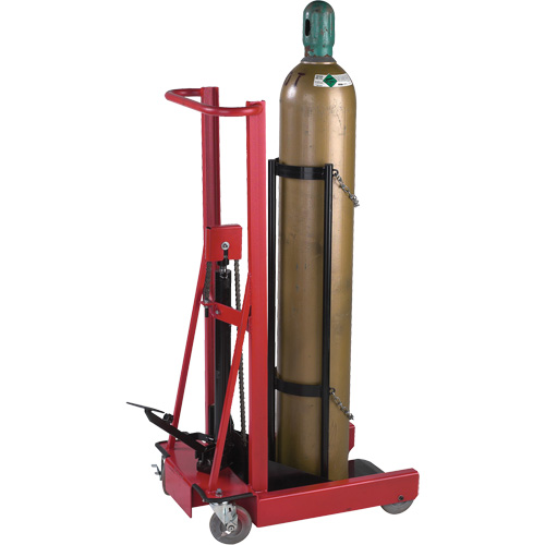 Hydraulic Cylinder Lift, Rubber Wheels, 12" W x 20" L Base, 300 lbs. Ottawa Fastener Supply