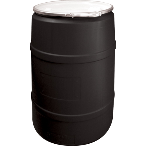 Polyethylene Drums, 55 US gal (45 imp. gal.), Open Top, Black Ottawa Fastener Supply