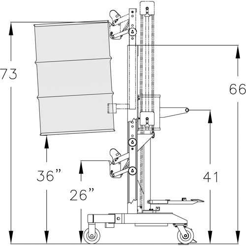 Manipulateur ergonomique de baril &agrave; port&eacute;e &eacute;lev&eacute;, DM-100-HR, 30 - 85 gal. US (25 - 70 gal. imp.) Ottawa Fastener Supply