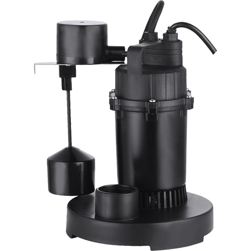 Thermoplastic Submersible Sump Pump, 2560 GPH, 115 V, 4.6 A, 1/3 HP Ottawa Fastener Supply
