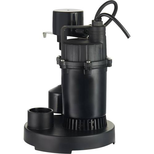 Thermoplastic Submersible Sump Pump, 2560 GPH, 115 V, 4.6 A, 1/3 HP Ottawa Fastener Supply