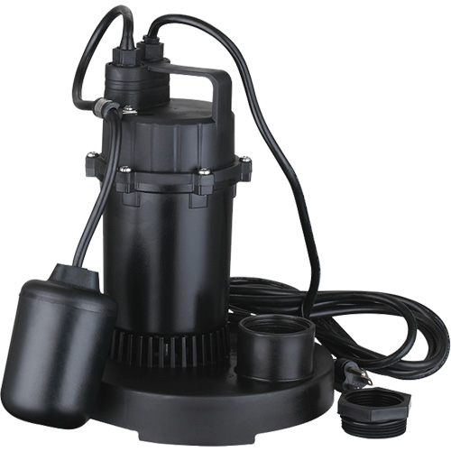 Thermoplastic Submersible Sump Pump, 2560 GPH, 115 V, 4.6 A, 1/3 HP Ottawa Fastener Supply