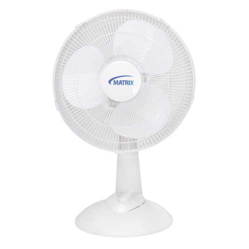 Oscillating Desk Fan with Push Buttons, 12" Diameter, 3 Speeds Ottawa Fastener Supply