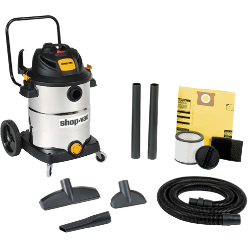 Stainless Steel Wet/Dry Shop Vacuum, 120 V, 16 gal. Capacity Ottawa Fastener Supply