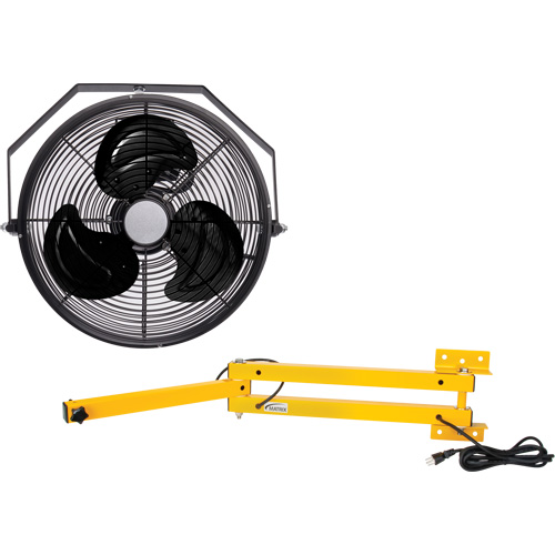 Industrial Workstation Fan Kit with Double Locking Arm, Industrial, 12" Dia., 3 Speeds Ottawa Fastener Supply