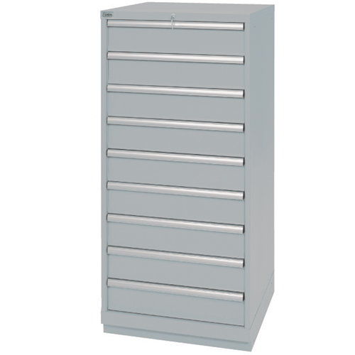 Drawer Cabinets, 9 Drawers, 28-1/4" W x 28-1/2" D x 59-1/2" H, Grey Ottawa Fastener Supply