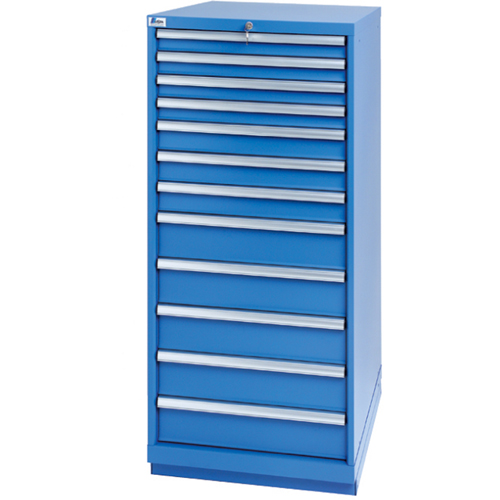Drawer Cabinets, 12 Drawers, 28-1/4" W x 28-1/2" D x 59-1/2" H, Bright blue Ottawa Fastener Supply