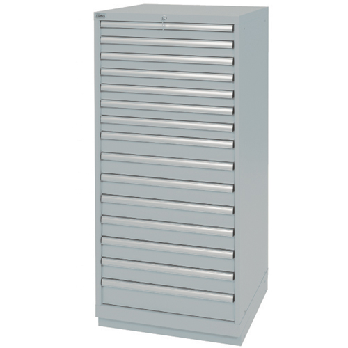 Drawer Cabinets, 15 Drawers, 28-1/4" W x 28-1/2" D x 59-1/2" H, Grey Ottawa Fastener Supply