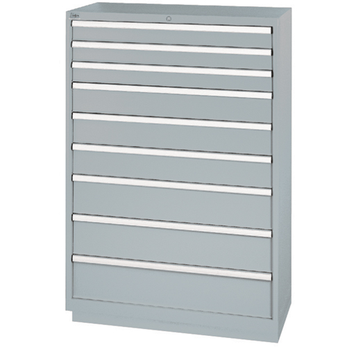 Drawer Cabinets, 9 Drawers, 40-1/4" W x 22-1/2" D x 59-1/2" H, Grey Ottawa Fastener Supply