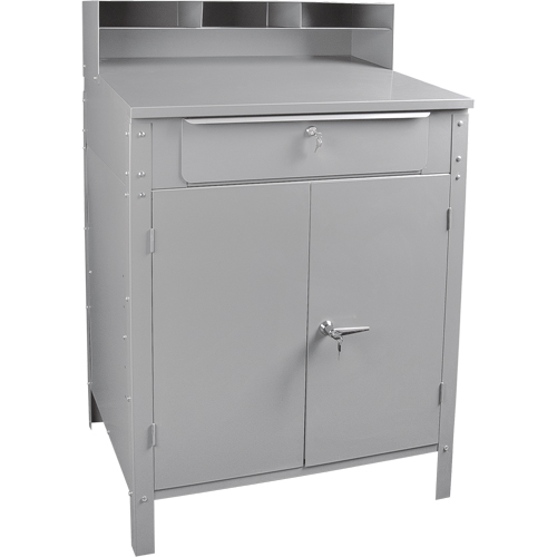 Pupitre d'atelier de style armoire, 34-1/2" la x 30" p x 53" h, Gris Ottawa Fastener Supply