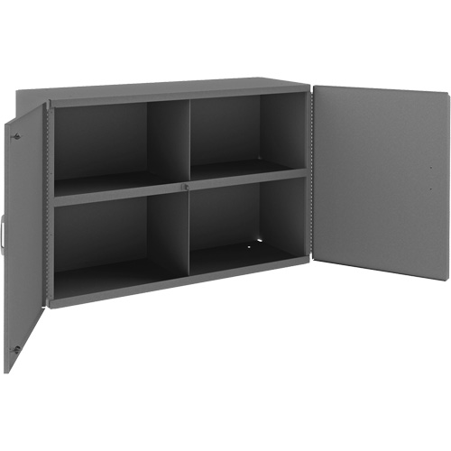 Wall-Mountable Cabinet, 24" H x 33-13/16" W x 12-3/8" D, 1 Shelves, Steel, Grey Ottawa Fastener Supply