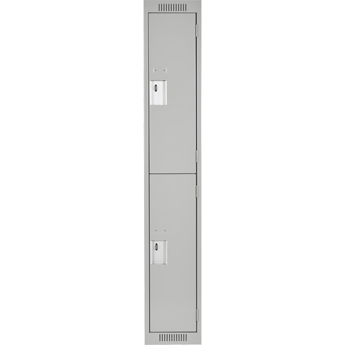 Clean Line Lockers, 2 -tier, 12" x 18" x 72", Steel, Grey, Rivet (Assembled) Ottawa Fastener Supply
