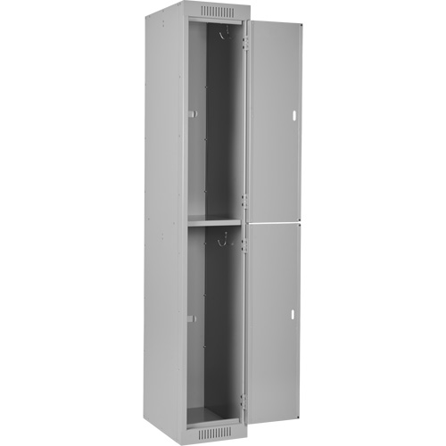Clean Line Lockers, 2 -tier, Bank of 4, 48" x 18" x 72", Steel, Grey, Rivet (Assembled) Ottawa Fastener Supply