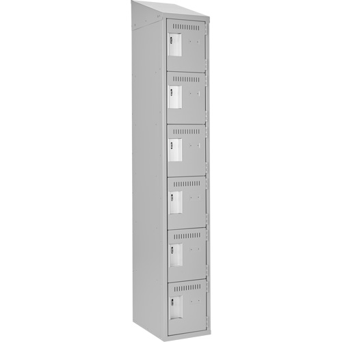 Clean Line Lockerette , 6 -tier, 12" x 18" x 78", Steel, Grey, Rivet (Assembled) Ottawa Fastener Supply