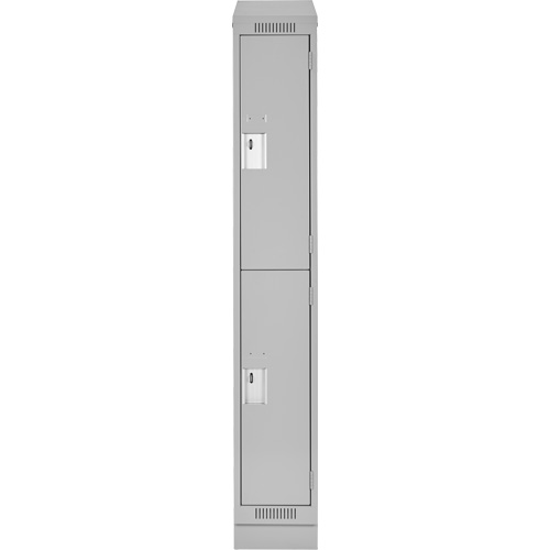Clean Line Lockers, 2 -tier, 12" x 18" x 82", Steel, Grey, Rivet (Assembled) Ottawa Fastener Supply