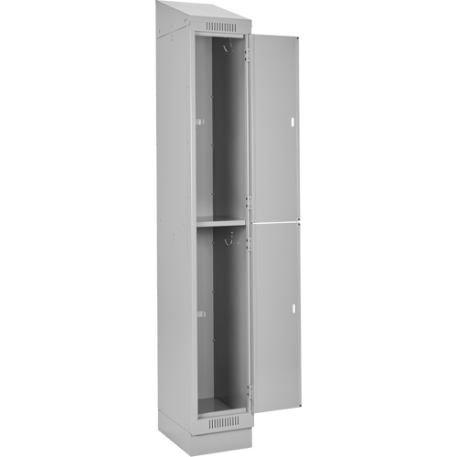 Clean Line Lockers, 2 -tier, Bank of 4, 48" x 18" x 82", Steel, Grey, Rivet (Assembled) Ottawa Fastener Supply