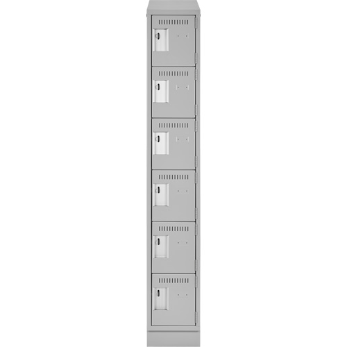 Clean Line Lockerette, 6 -tier, 12" x 18" x 82", Steel, Grey, Rivet (Assembled) Ottawa Fastener Supply