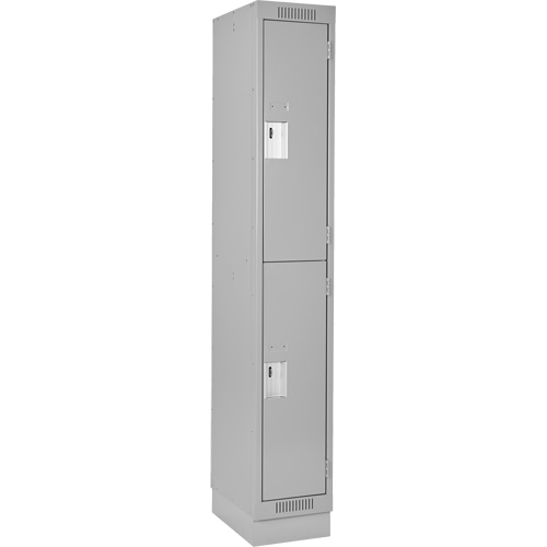 Clean Line Lockers, 2 -tier, 12" x 18" x 76", Steel, Grey, Rivet (Assembled) Ottawa Fastener Supply