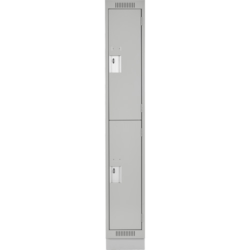Clean Line Lockers, 2 -tier, 12" x 18" x 76", Steel, Grey, Rivet (Assembled) Ottawa Fastener Supply