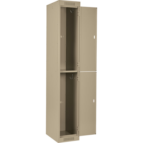 Clean Line Lockers, 2 -tier, Bank of 4, 48" x 18" x 72", Steel, Beige, Rivet (Assembled) Ottawa Fastener Supply