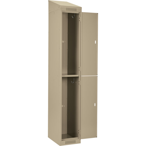 Clean Line Lockers, 2 -tier, Bank of 4, 48" x 18" x 78", Steel, Beige, Rivet (Assembled) Ottawa Fastener Supply
