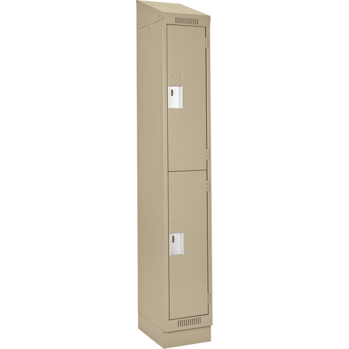 Clean Line Lockers, 2 -tier, 12" x 18" x 82", Steel, Beige, Rivet (Assembled) Ottawa Fastener Supply