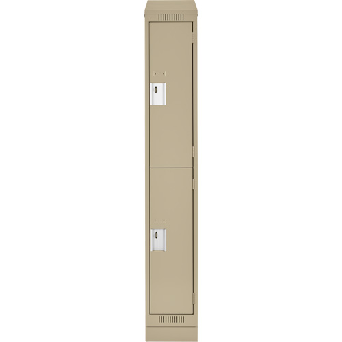 Clean Line Lockers, 2 -tier, 12" x 18" x 82", Steel, Beige, Rivet (Assembled) Ottawa Fastener Supply