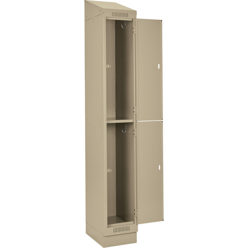 Clean Line Lockers, 2 -tier, Bank of 4, 48" x 18" x 82", Steel, Beige, Rivet (Assembled) Ottawa Fastener Supply