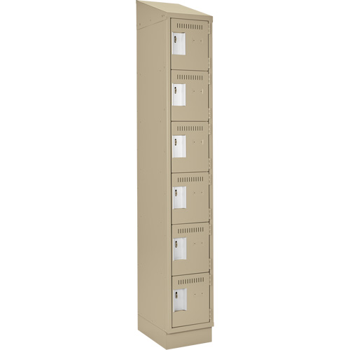 Clean Line Lockerette , 6 -tier, 12" x 18" x 82", Steel, Beige, Rivet (Assembled) Ottawa Fastener Supply
