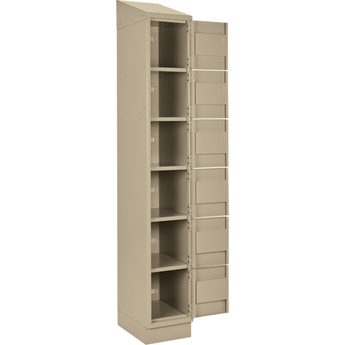 Petits casiers Clean Line, 6 niveaux, Bloc de 4, 48" x 18" x 82", Acier, Beige, Rivet (assembl&eacute;) Ottawa Fastener Supply
