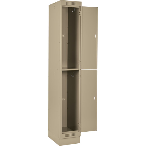 Clean Line Lockers, 2 -tier, Bank of 4, 48" x 18" x 76", Steel, Beige, Rivet (Assembled) Ottawa Fastener Supply