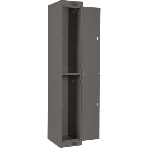 Clean Line Lockers, 2 -tier, Bank of 4, 48" x 18" x 72", Steel, Charcoal, Rivet (Assembled) Ottawa Fastener Supply