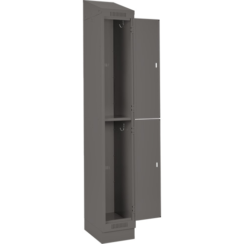 Clean Line Lockers, 2 -tier, Bank of 4, 48" x 18" x 82", Steel, Charcoal, Rivet (Assembled) Ottawa Fastener Supply