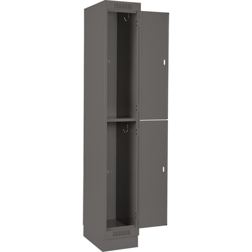 Clean Line Lockers, 2 -tier, Bank of 4, 48" x 18" x 76", Steel, Charcoal, Rivet (Assembled) Ottawa Fastener Supply