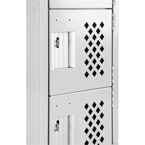 Assembled Lockerettes Clean Line Perforated Economy Lockers, 6 -tier, Bank of 3, 18" x 72" x 12", Steel Ottawa Fastener Supply