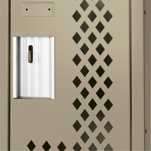 Clean Line Lockers, 2 -tier, Bank of 4, 48" x 15" x 82", Steel, Beige, Rivet (Assembled), Perforated Ottawa Fastener Supply