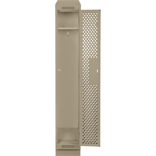 Clean Line Lockers, 12" x 12" x 82", Steel, Beige, Rivet (Assembled), Perforated Ottawa Fastener Supply